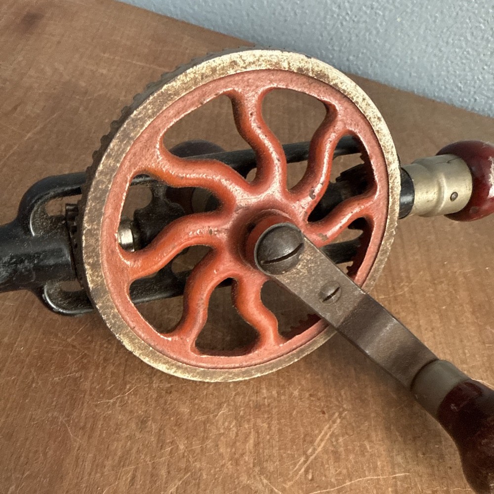Vintage Miller’s Falls “Egg Beater” Hand Drill Bit Caddy Missing Bit Chuck