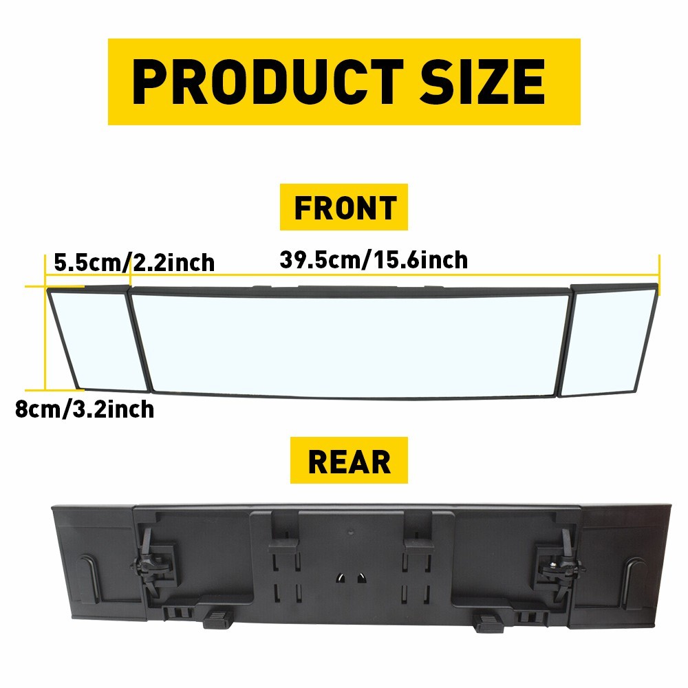 390mm Extendable Car View Rearview Mirror Interior Rear Wide Angle Windshield