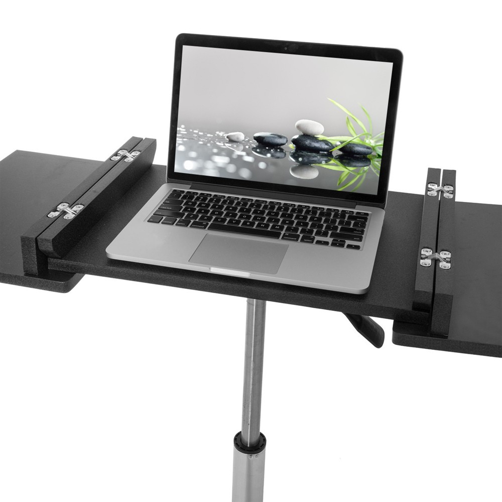 Space-Saving Folding Workstation - Adjustable Laptop Desk, Graphite Steel Frame