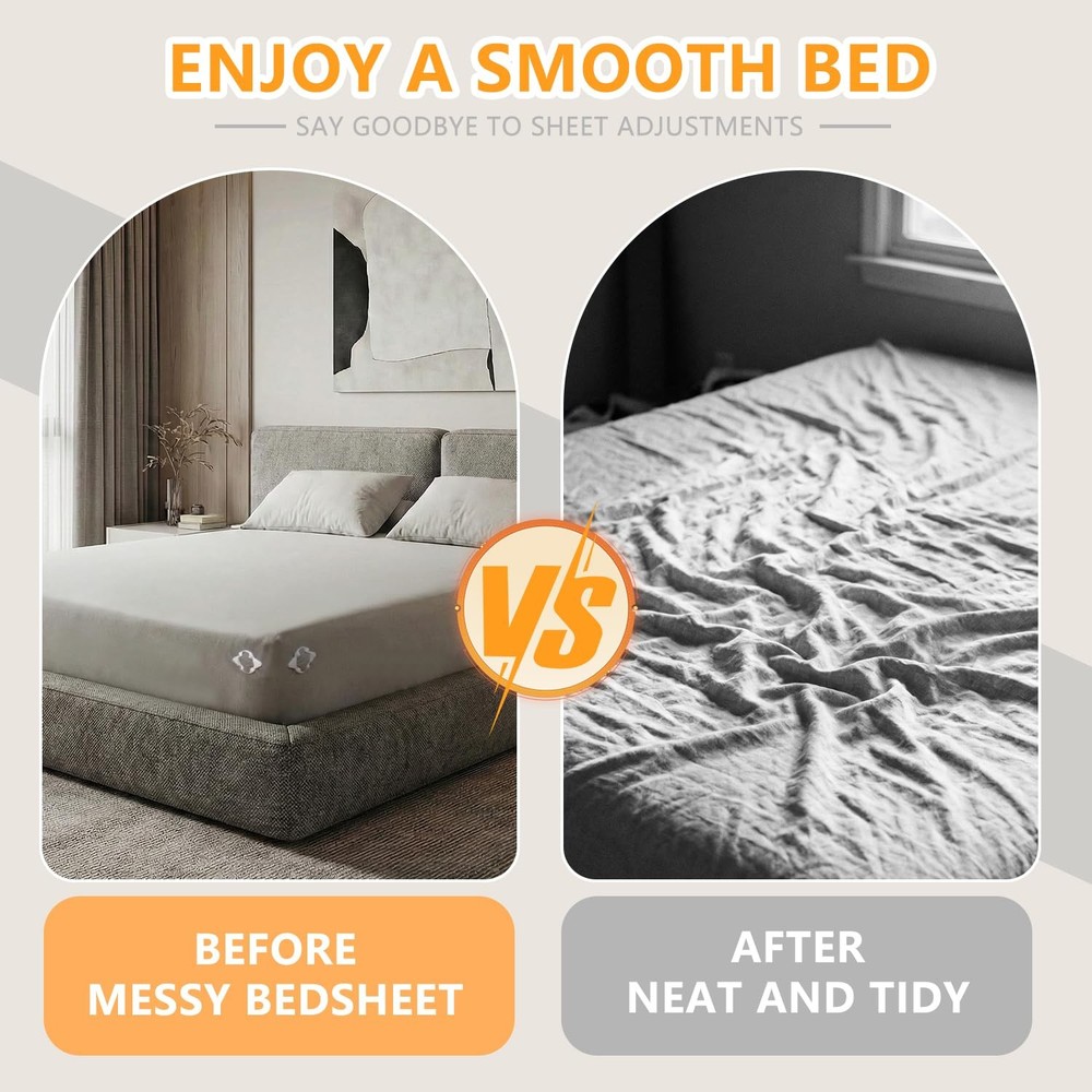 Bed Holder Corner Straps, Clips, Metal Material, Easy to Install, Keep Sheets...