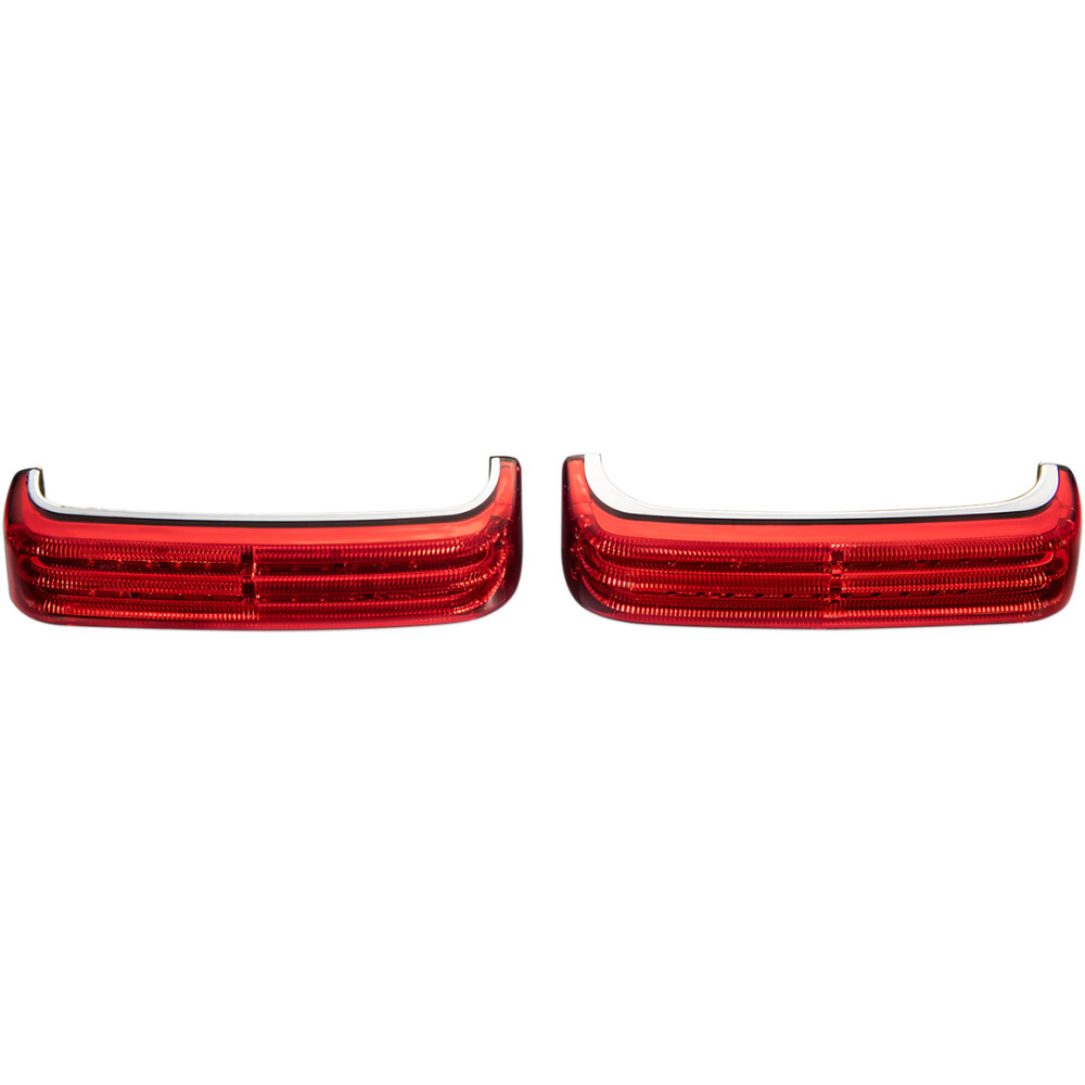 Custom Dynamics Saddlebag LED Lights - Sequential - Chrome/Red | PB-SBSEQ-SS8-CR