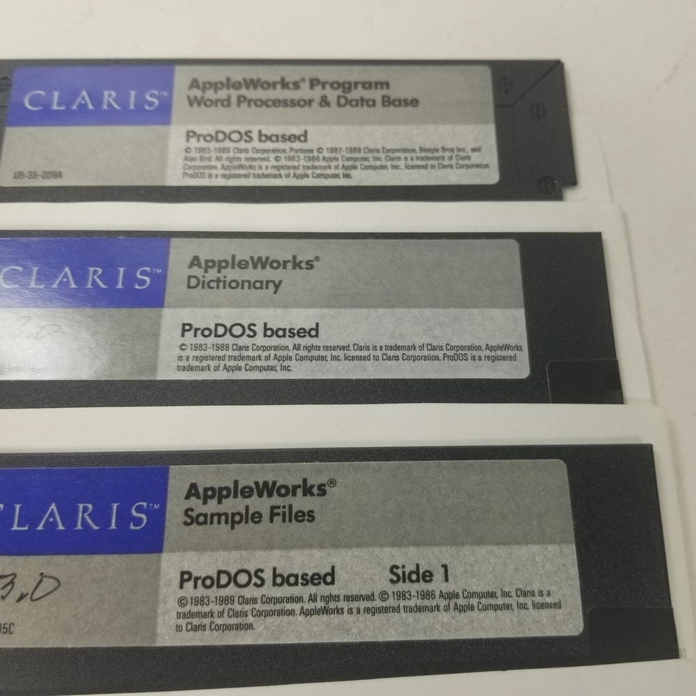 Claris Appleworks Software Startup, Sample Files, Spreadsheet 5.25 Disks