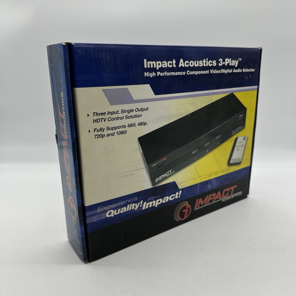 IMPACT ACOUSTICS 3-PLAY High Performance Component  Video/Digital Audio Selecter