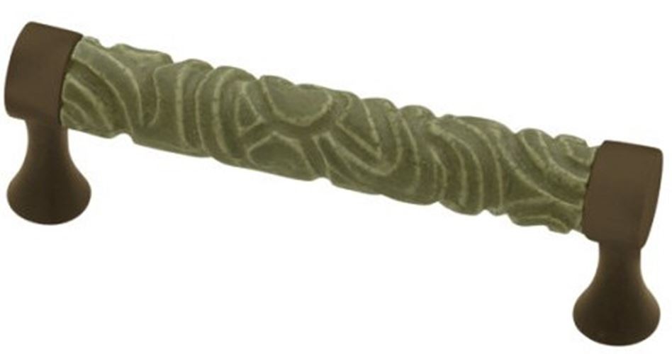 3-3/4" Sage Ceramic Totem Pole Pull Flat Black