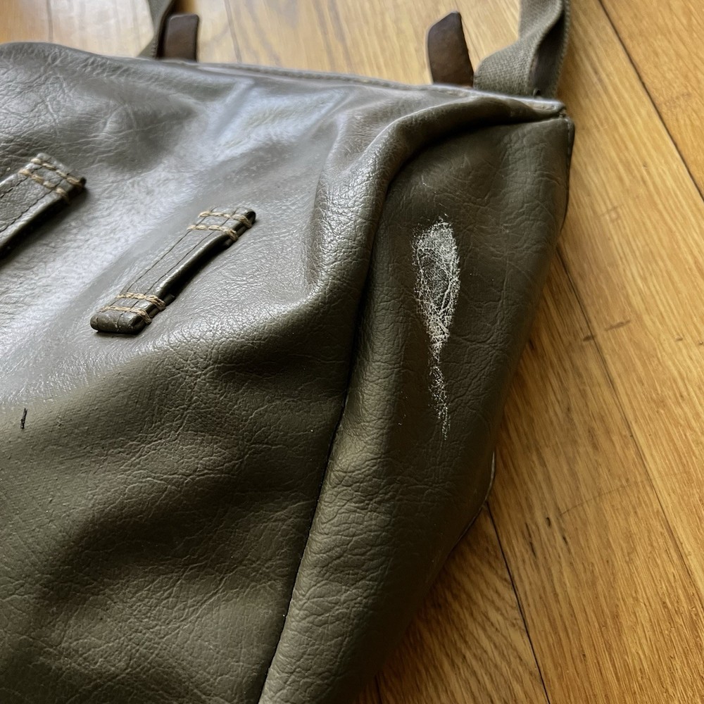 Swiss leather army bread bag 1981