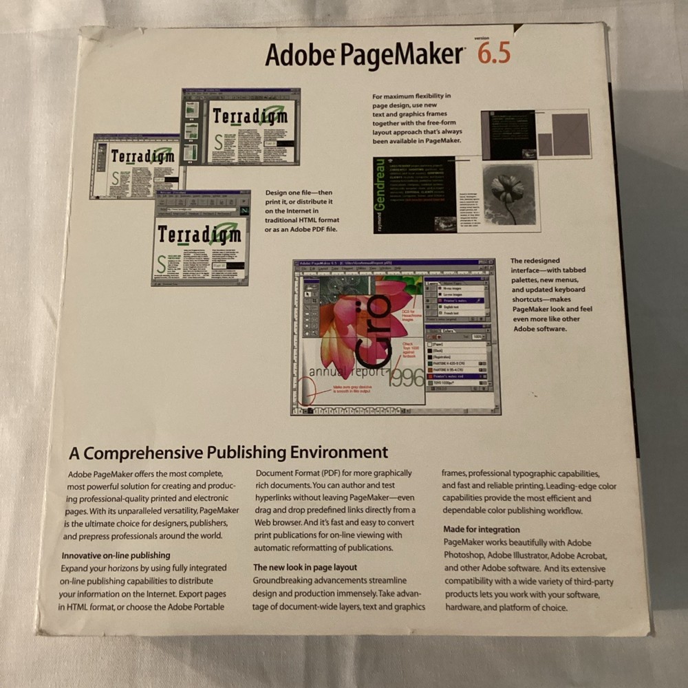 Adobe PageMaker 6.5 Macintosh Education Edition Complete Box