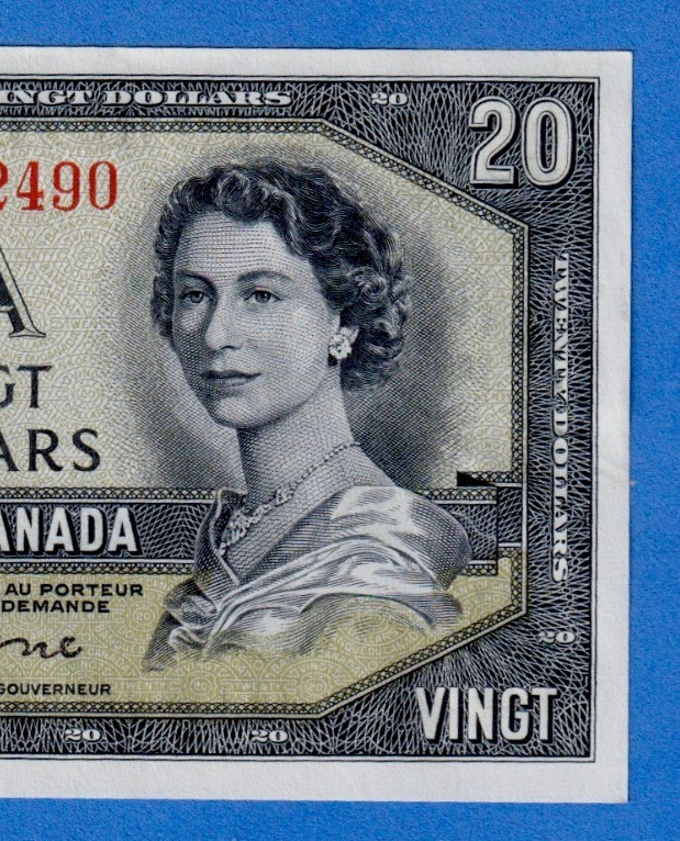 CANADA $20 1954 BC-33b / P-70b Circ. Note EF+ DEVIL'S FACE 👿 C/E 7922490