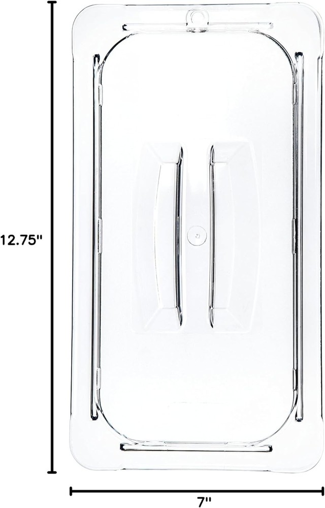 Universal Third Size Food Pan Lid - Clear Polycarbonate & Dishwasher Safe