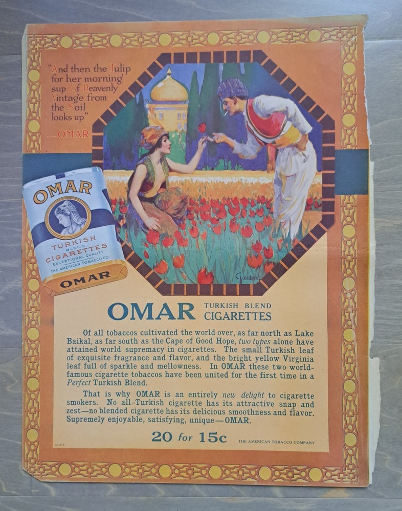 OMAR CIGARETTE ADVERTISEMENT MAGAZINE PAGE 1915 (2)