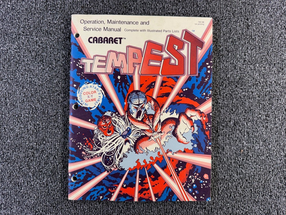 Atari Tempest CABARET Arcade Video Game Manual Schematics Packet ORIGINAL