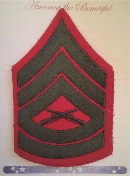 US Marine Gunnery Sergeant E-7 Field Green Alpha Original Chevrons... NEW