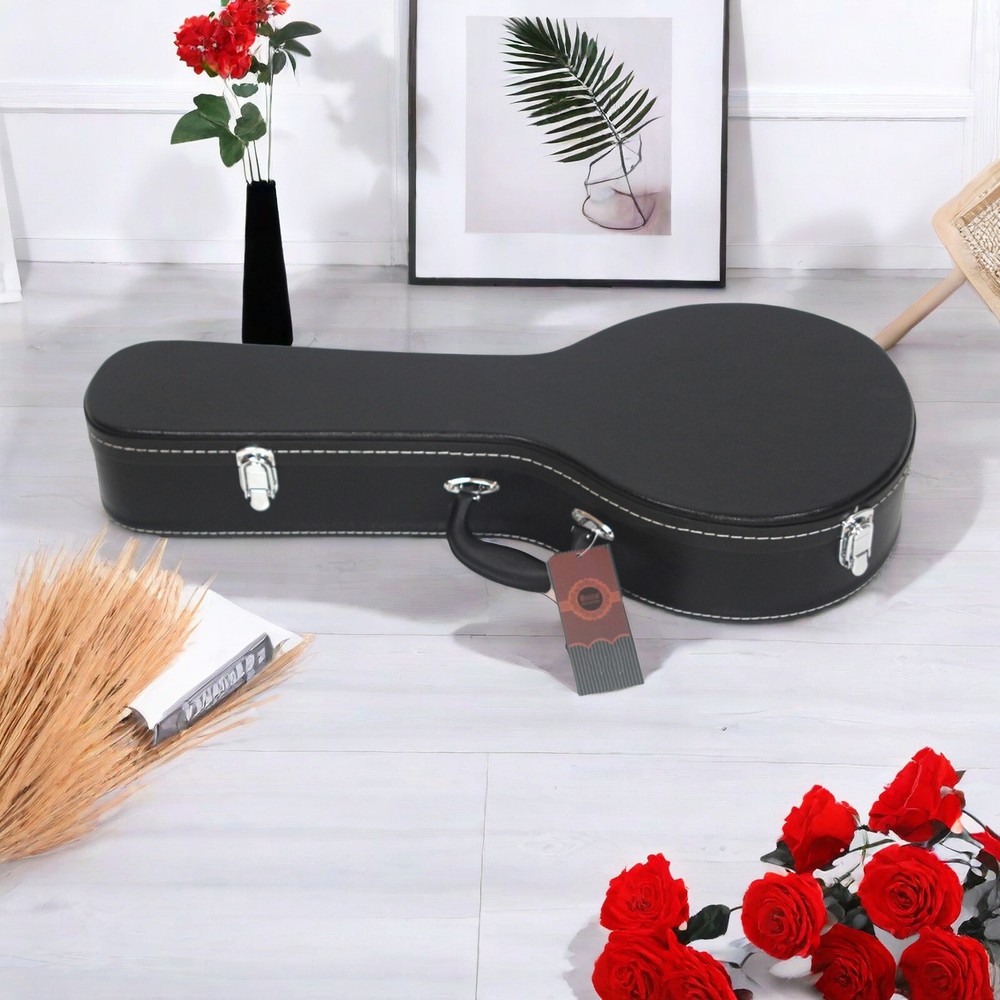 A-Style Black Mandolin Hard Shell Case With Microgroove, Mandoline Hard Case