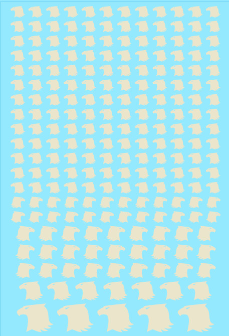 A6 - Ivory Hawk Heads Transfer Sheet