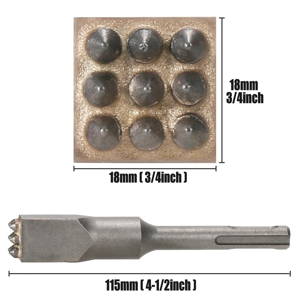 SDS Plus Shank Alloy Point Micro Chisel Bush Hammer Drill Bit for Concrete Stone