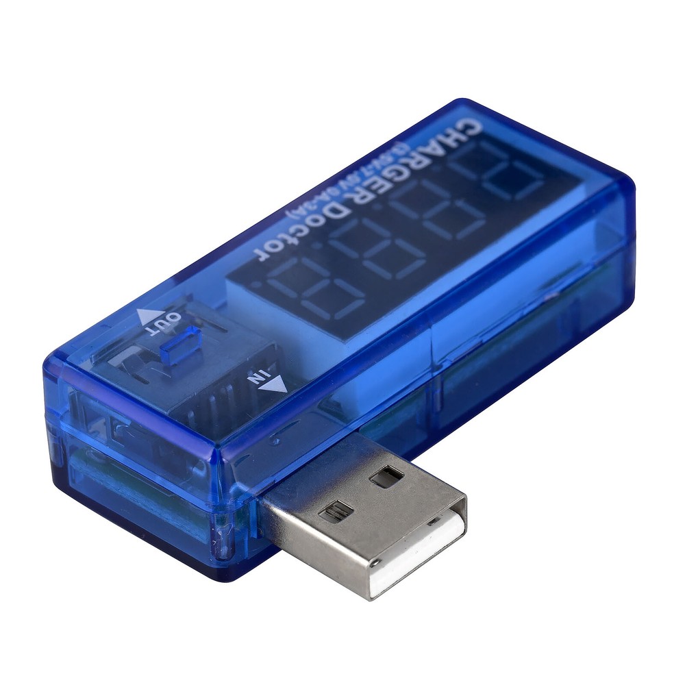 USB Voltmeter DC 3V to 7.5V Battery Power Reader Angled Voltage Amperage Meter