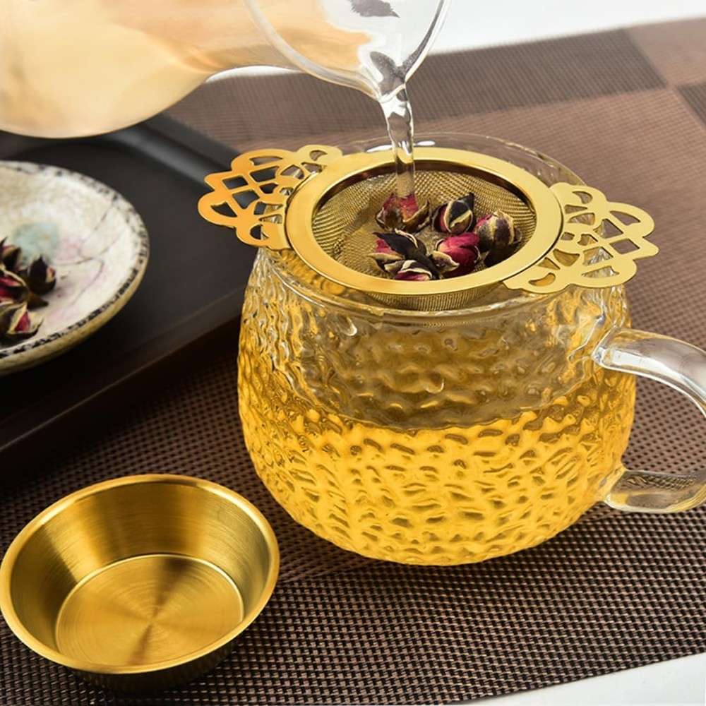 4 Set Tea Strainers,Tea Filter with Double Winged Handles,Loose Leaf Tea Stra...