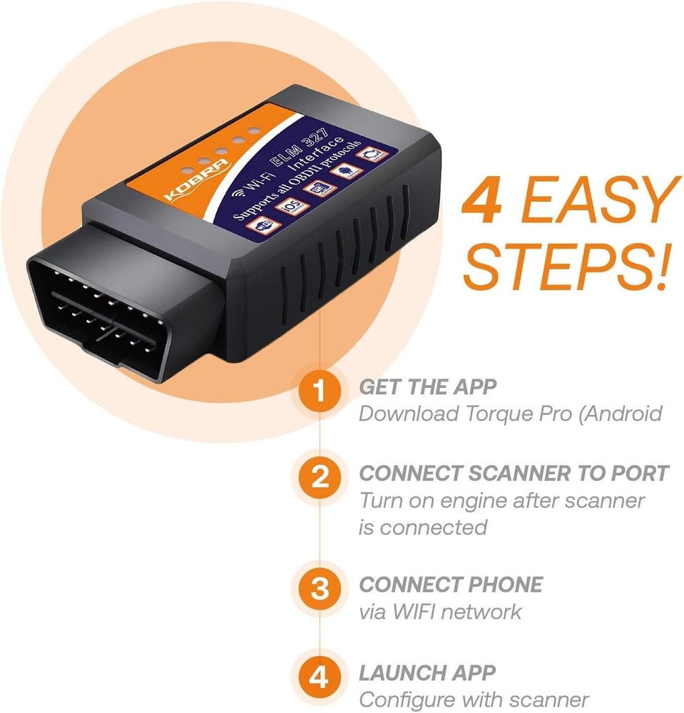 KOBRA OBD2 Scanner: Diagnose 3000 Codes & Clear Check Engine Light - Risk-Free!