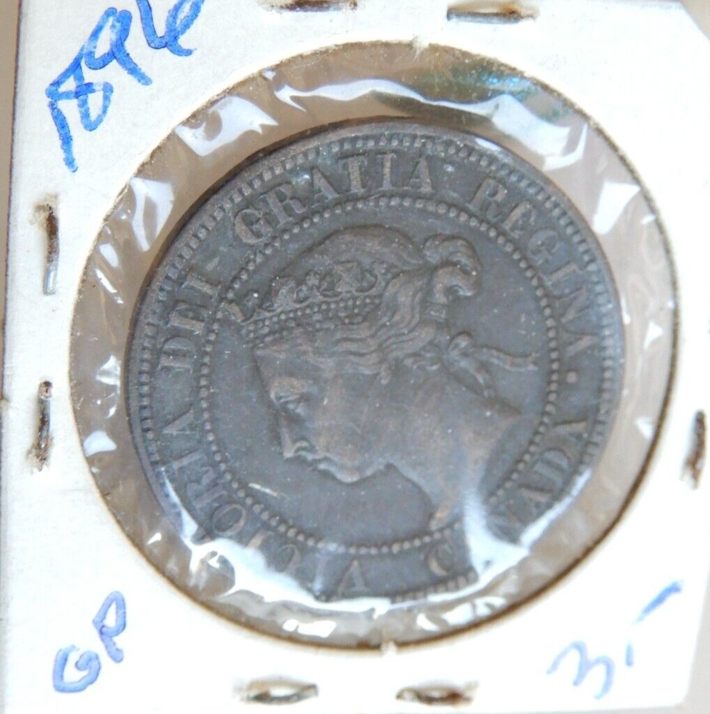 1896 Canada One Cent Penny Coin KM# 7