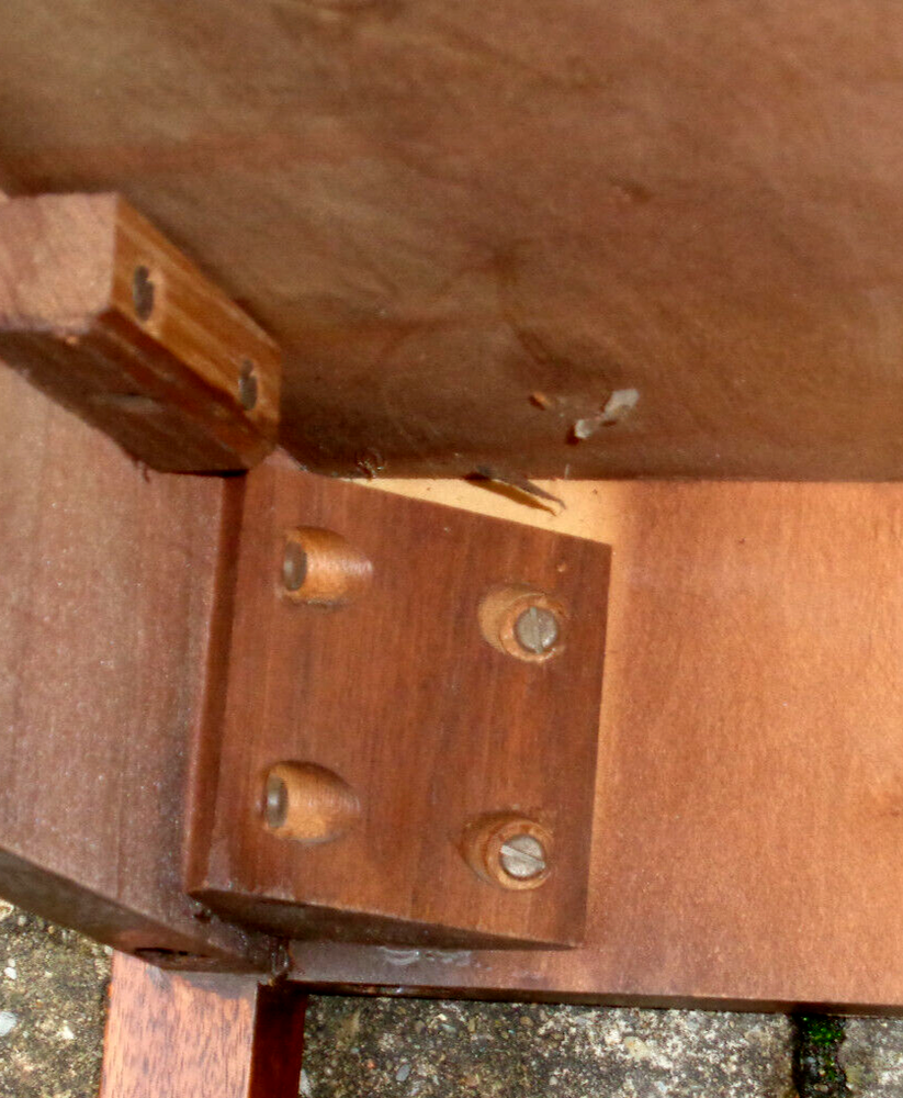 MID CENTURY MODERN WALNUT LARGE SIDE TABLE, COFFEE TABLE, EDWARD WORMLEY? SOLID.