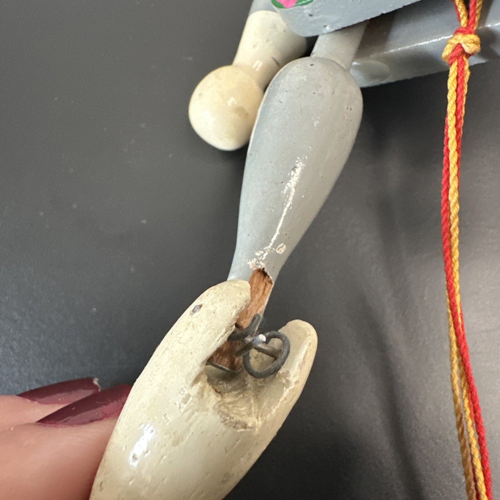 Austrian-Style Puppet Christmas Vintage Wooden Pull String Soldier