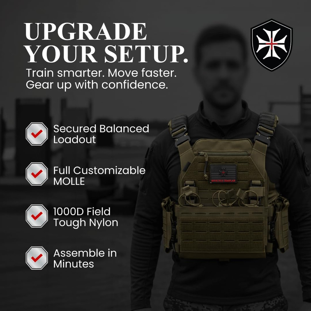 Modular Tactical Vest – 1000D Nylon, Quick Release, MOLLE, Adjustable | Training