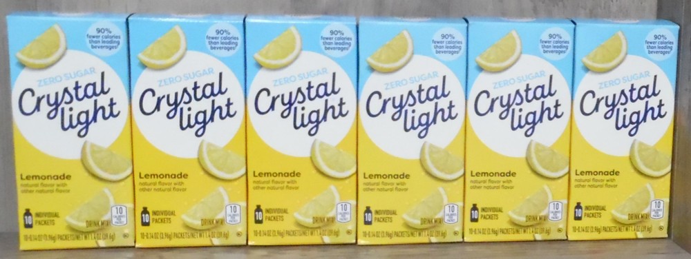 6 Crystal Light Zero Sugar Lemonade On the Go Packets 10 Count Each Drink Mix