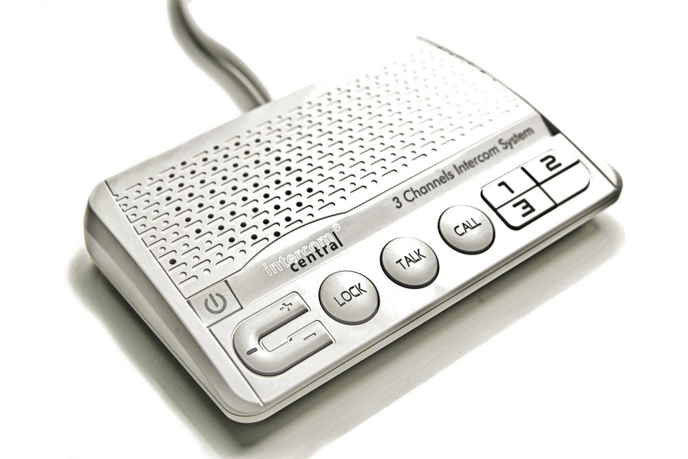 GROUND wire Power-line 3 CHANNELS Intercom System, Two Stations Set. White