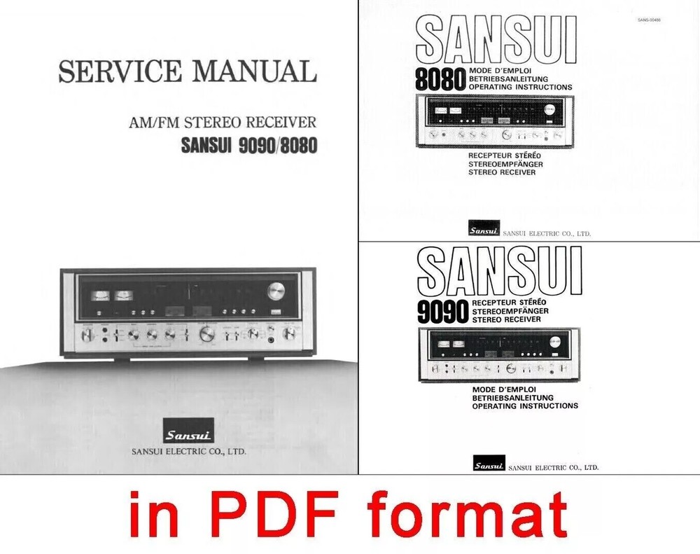 SANSUI 9090 / 8080 Service & User Manual Operating Instructions