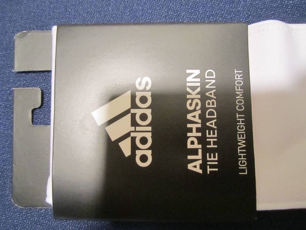 Adidas Alphaskin Tie Headband Black and White One Size