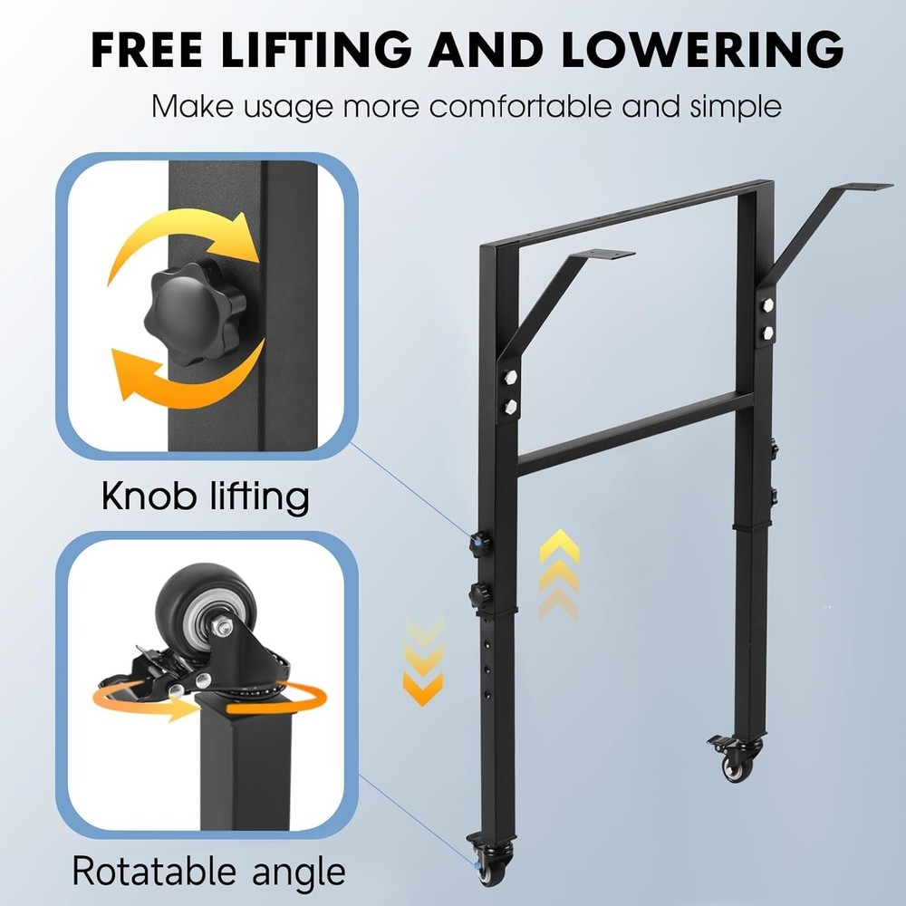 Industrial Strength Workbench Legs - Height Adjustable & Scratch-Free Mobility