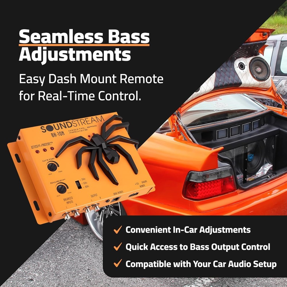 BX-10N Bass Restoration Processor: Parametric Equalizer for Car Audio - Orange