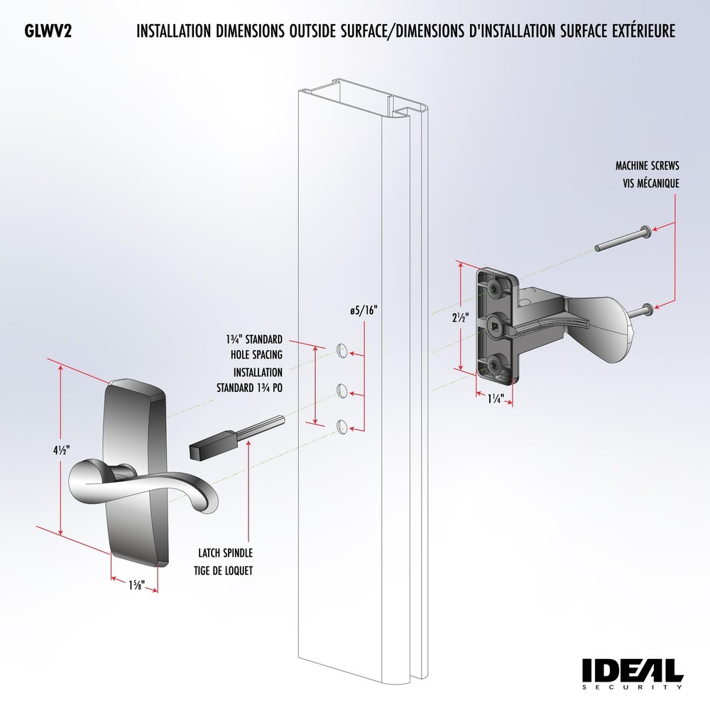 Ideal Security GL Lever Handle Set for Storm Doors and Screen Doors, Storm Do...