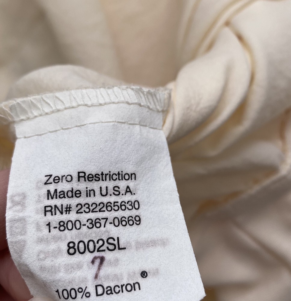 Zero Restriction Golf Pullover Snap Windbreaker Large Ivory Yellow 100% Dacron