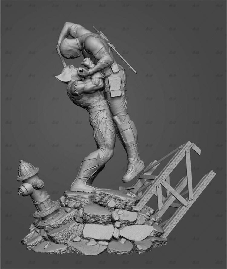 Fichier STL - DEADPOOL VS WOLVERINE - Digital 3D Print File - MARVEL