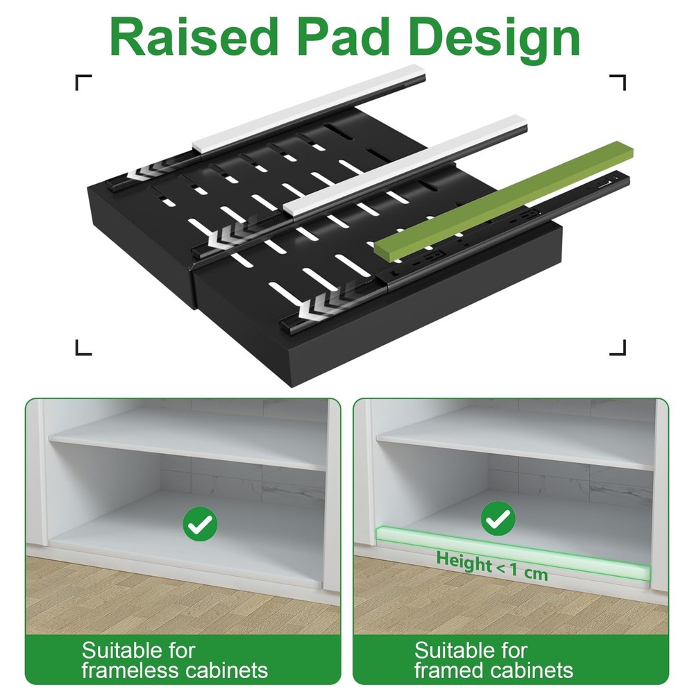 4 Pack Expandable Pull Out Cabinet Organizer, 21'' Deep Pull Out Drawers for ...