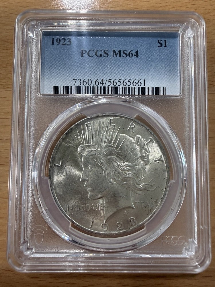⭐️1923 $1 Peace Silver Dollar PCGS MS64 ⭐️