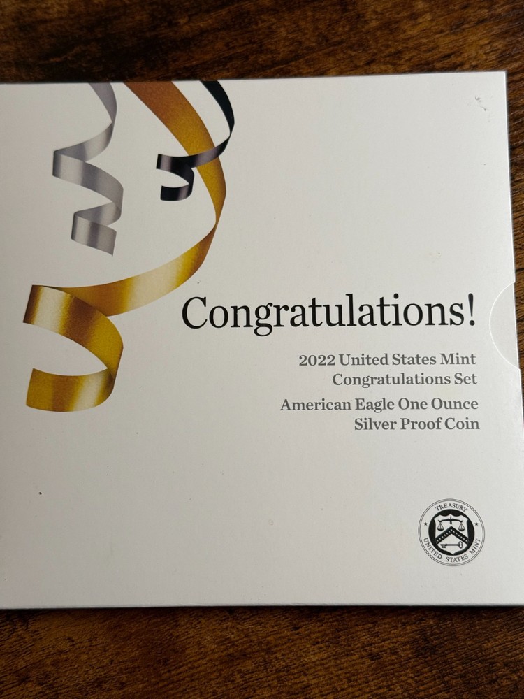 2022-W Proof $1 American Silver Eagle Congratulations Set Box, OGP & COA