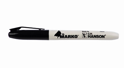 C.H. Hanson 10605 El Marko Permanent Black Marker - Quantity 12