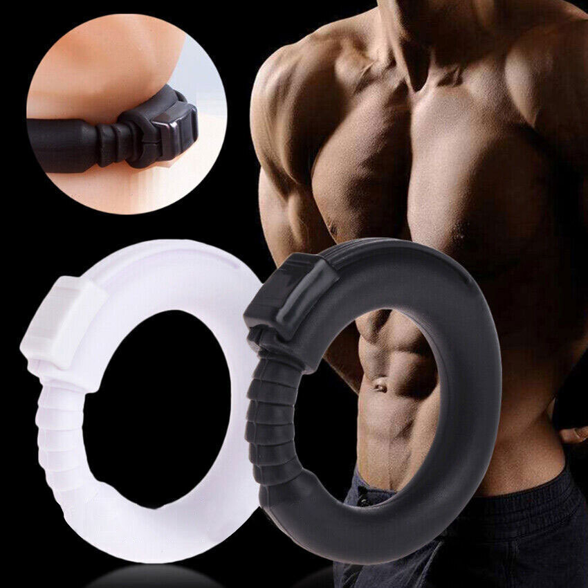 Male Adjustable Silicone Penis Cock Ring Enhancer-Prolonging Delay-Ejaculation