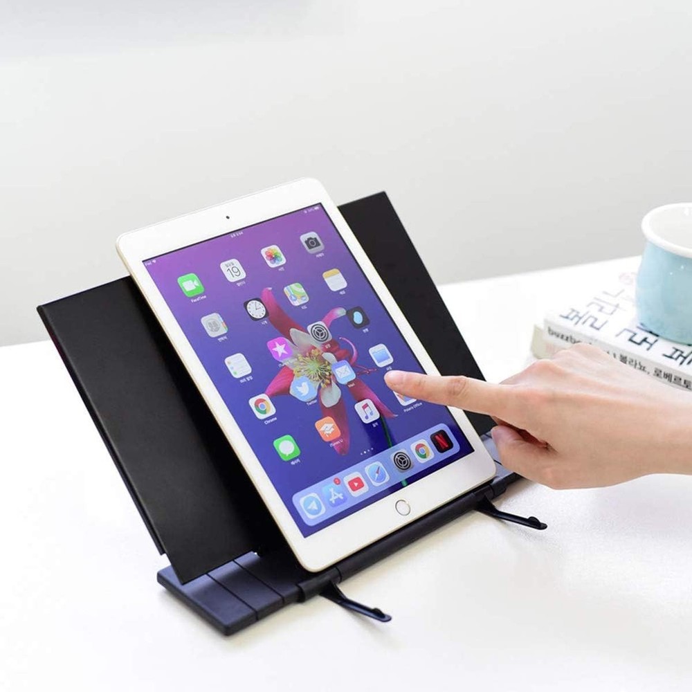 Elegant Desktop Document Holder with 7 Adjustable Positions - Compact & Black