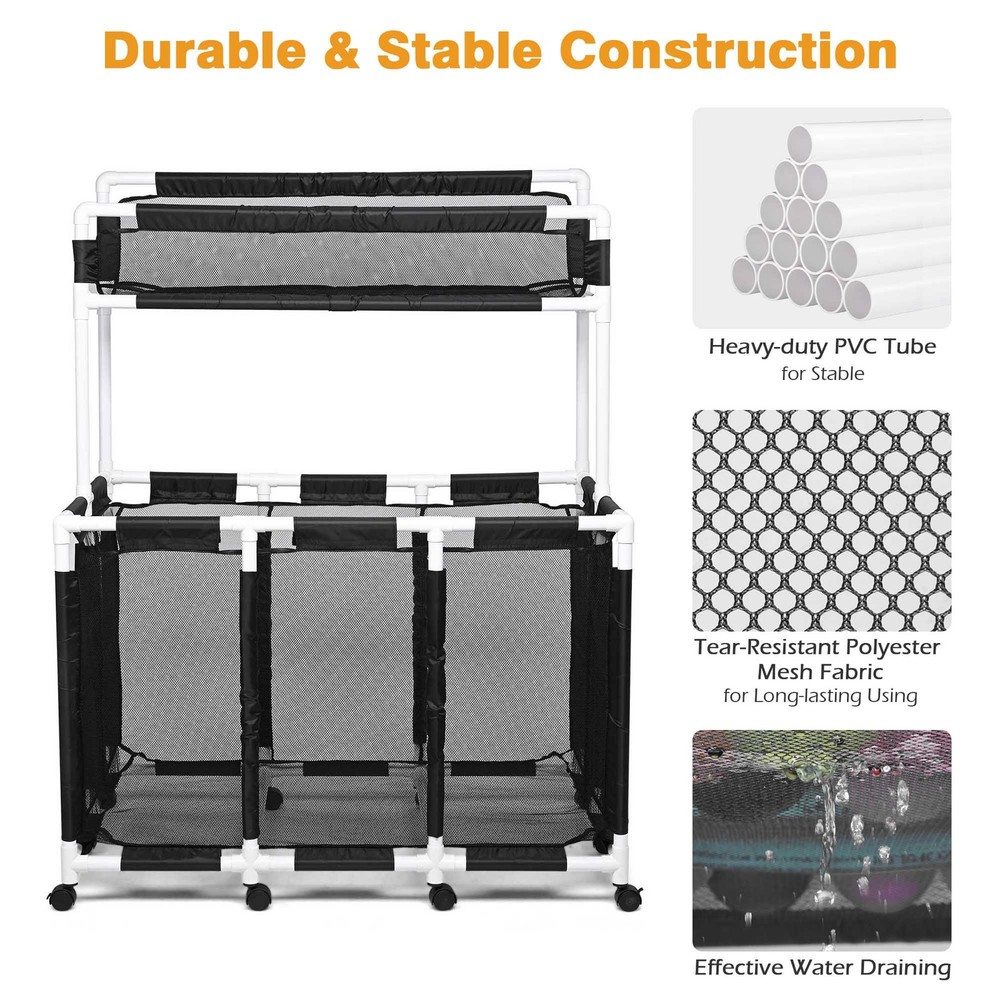 AplusChoice 424 Gal Mesh Pool Storage Bin Rolling Cart Replacement Mesh Cover