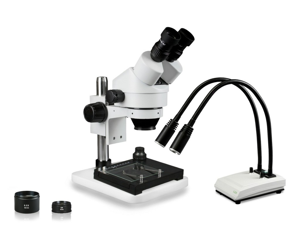 Parco Scientific Binocular Zoom Stereo  Microscope, Mechanical Stage, Dual Light