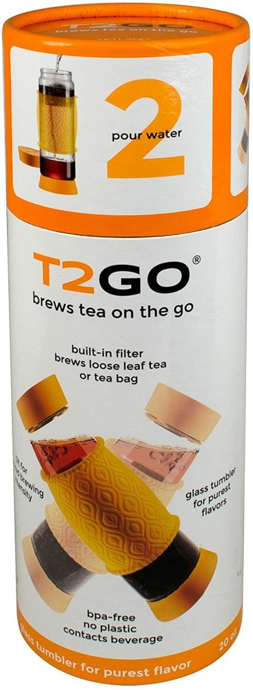 Artland 19 oz Glass Tea Infuser, Orange