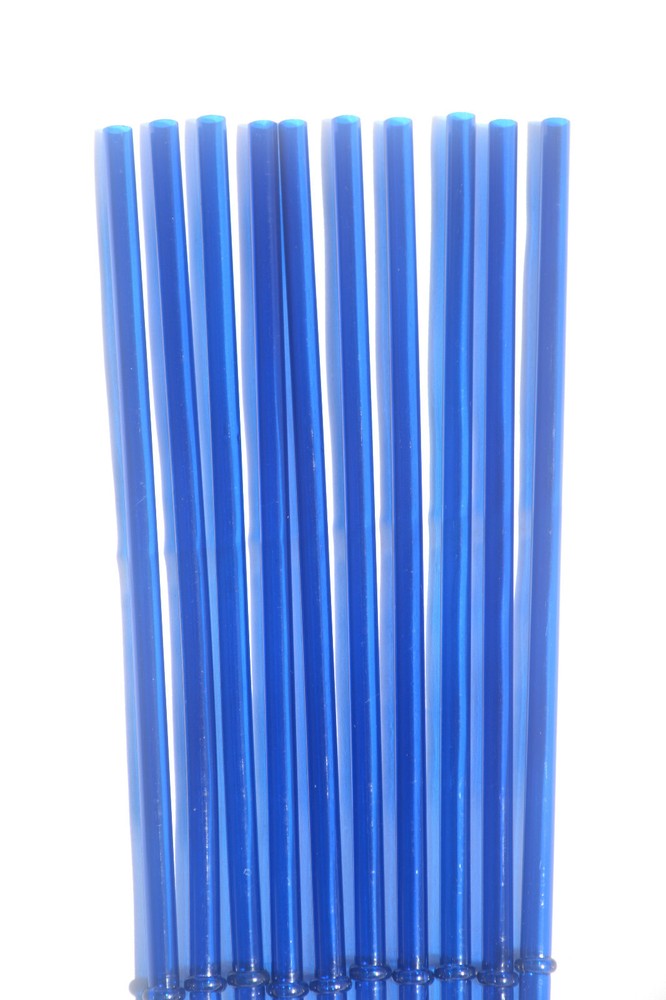 10 Dk Blue Solid 9" Reusable Straws Replacement Straws + Brush BPA Free Dishwash