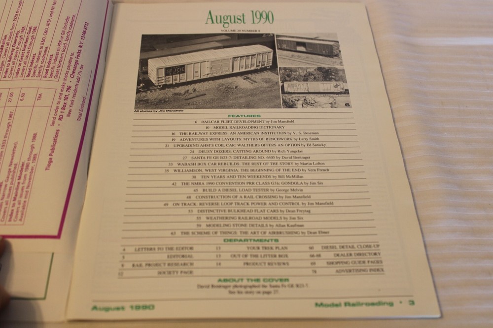 Model Railroading Magazine, August 1990 Issue