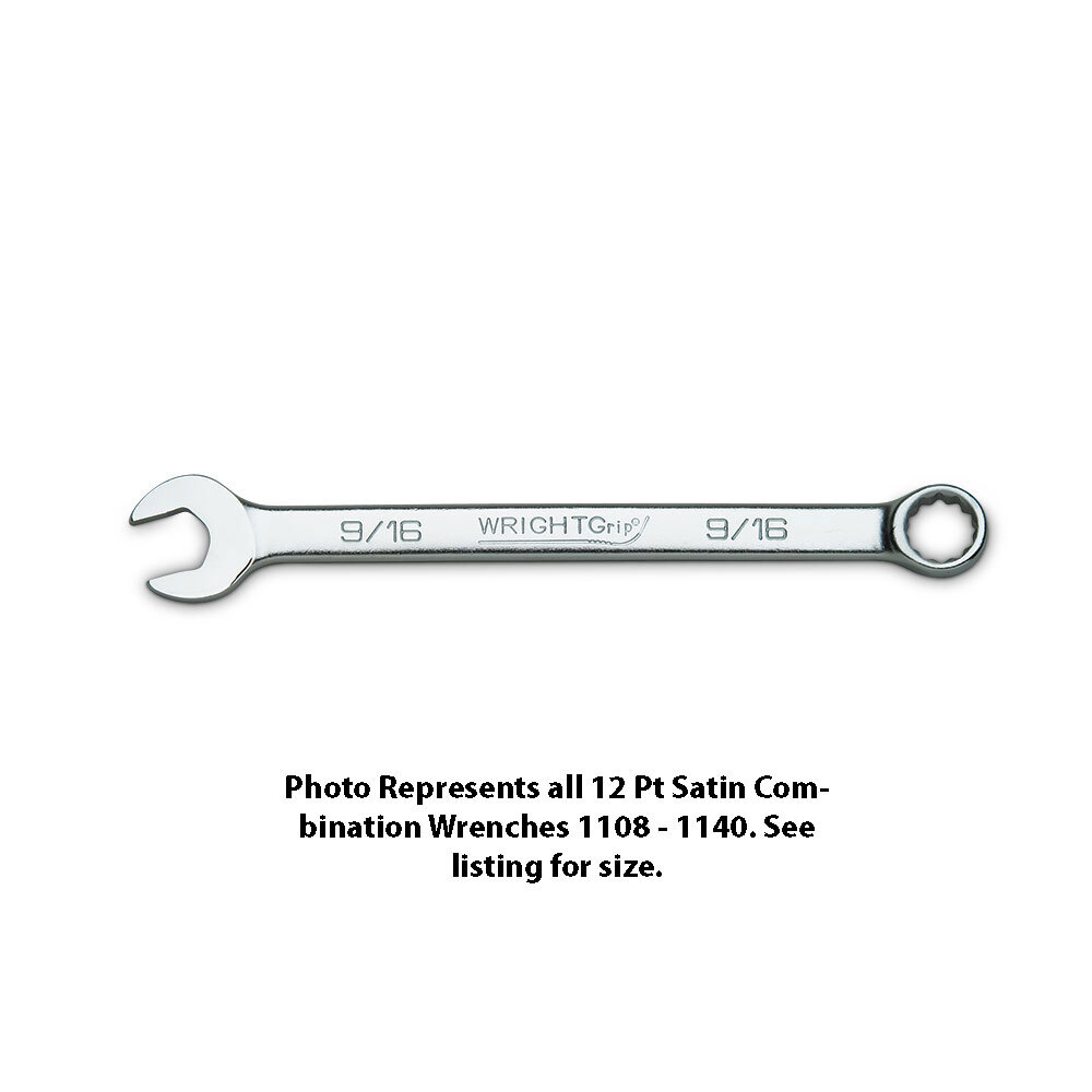 Wright Tool 1136 WRIGHTGRIP 2.0 1-1/8" 12-Pt Satin Finish Combination Wrench