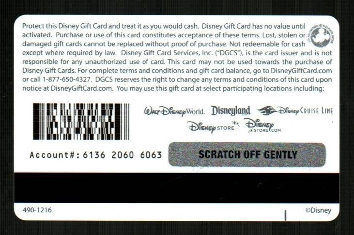 DISNEY Moana ( 2016 ) Gift Card ( $0 )
