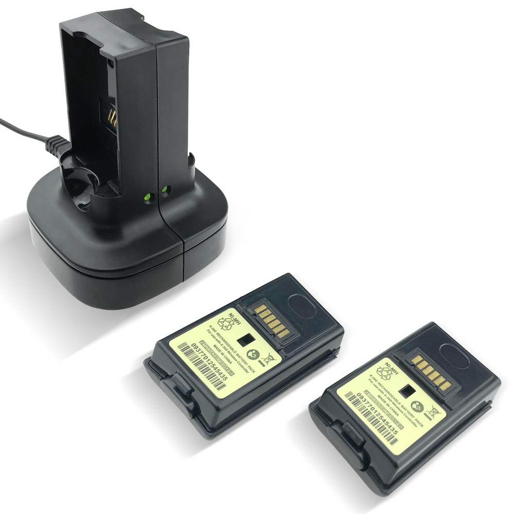 for Xbox 360 Wireless Controller 2 Pack Battery Kit with Dual Charging Station