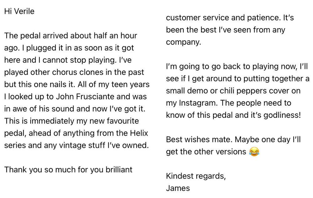 PastFx Chorus Ensemble Mini BBD Boss Ce1 Clone +Bonus Buffer & Depth Mod!