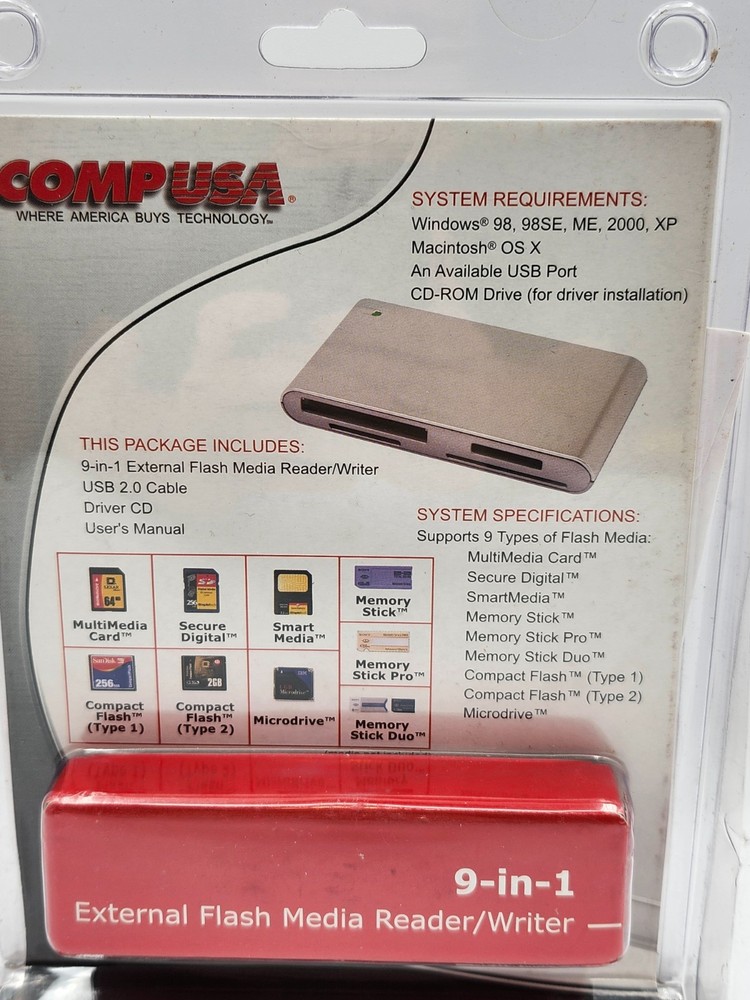 Comp USA 9 in 1 External Flash Media reader/writer New